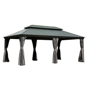 12' x 20' Hardtop Gazebo with Double Roof Canopy