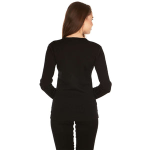 Heavyweight Women's Wool Crew Top Thermal Base Layer - 100% Merino Wool