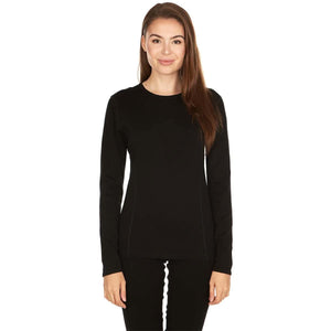 Heavyweight Women's Wool Crew Top Thermal Base Layer - 100% Merino Wool