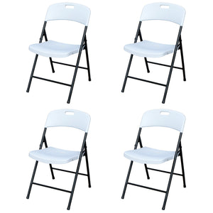 Peakform Plastic Folding Chair, Indoor Outdoor Seating, 4 Pack, White