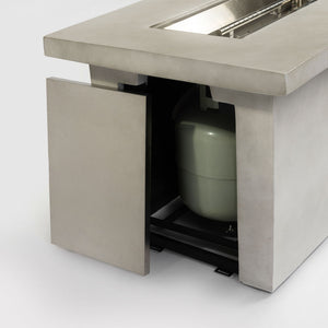 Rectangular Propane Gas Fire Pit Table With 60000 Btu For Outdoor Spaces - Light Gray