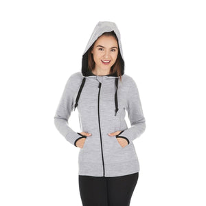 Women's Brushed Merino Wool Full-Zip Hoodie - Heavyweight