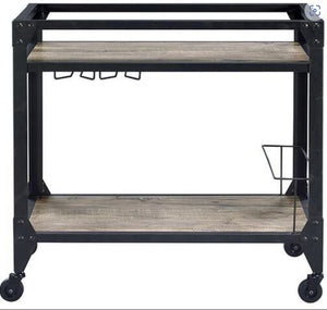 Jorgensen Serving Cart - Rustic Oak / Charcoal