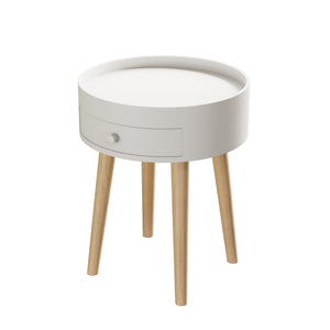 Nightstand With Storage Drawer, Bedside Table For Bedroom - White