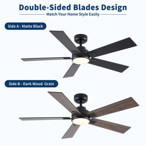 Reversible Motor Integrated LED Dimmable Ceiling Fan With Light