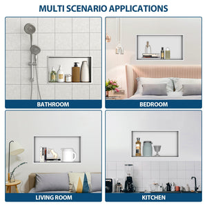 Stainless Steel Shower Niche With Seamless Design For Bathroom Storage
