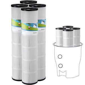 4Pack Hot Tub Spa Pool Filter Cartridge 130 Sq. Ft Compatible Pentair CCP520
