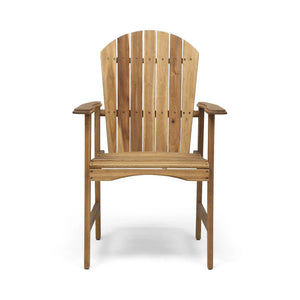 Outdoor Weather Resistant Acacia Wood Adirondack Dining Chairs (Set of 2)
