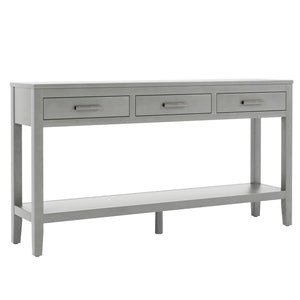 U_STYLE 59.1'' Farmhouse Entryway Table with 3 Drawers