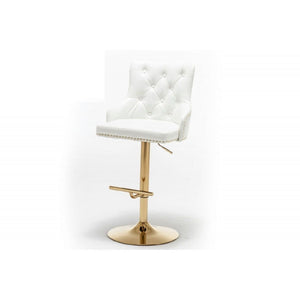 Adjustable Swivel Bar Stool With Nailhead Trim (Set of 2)