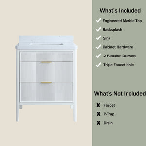 Fully Assembled 30'' Bathroom Vanity