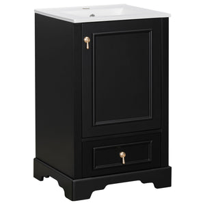 Bathroom Vanity With Sink, Soft Close Door, Adjustable U-Shaped Shelf