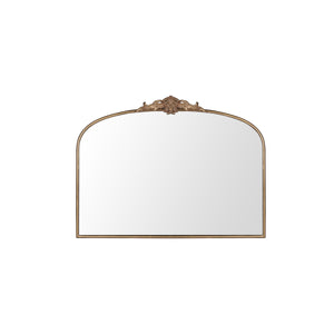 Vintage Arched Gold Mirror: 40'x30' Antique Brass Frame