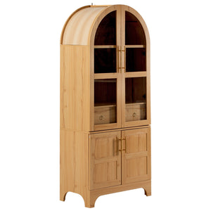 K&K 71' Tall Arched Kitchen Pantry Cabinet with Adjustable Shelves