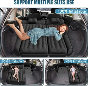 DikaSun 63in Extended SUV Mattress — Quick Inflate, Includes Pump & 2 Pillows,Black