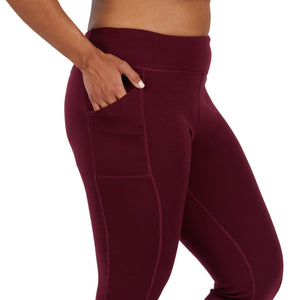 Women's Heavyweight Wool Leggings Thermal Base Layer Bottom - 100% Merino Wool