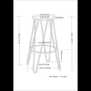 Simeon - Multifunctional Metal Stool With Wood Seat