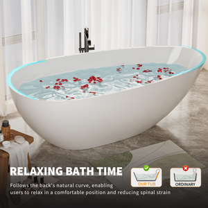 59" Freestanding Solid Surface Bathtub