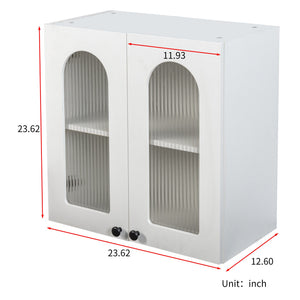 Wall Cabinet with Arched Glass Door and Adjustable Shelves