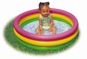 Intex Sunset Glow Inflatable Colorful Baby Swimming Pool, Multicolored, Set of 3 - TRAPSKI