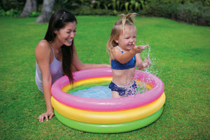 Intex Sunset Glow Inflatable Colorful Baby Swimming Pool, Multicolored, Set of 3 - TRAPSKI