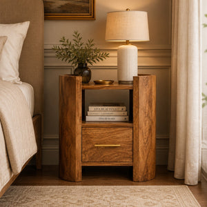 Solid Wood Valencia Sculpted Bedside