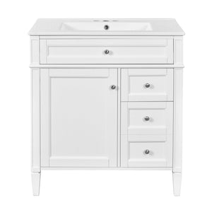 Bathroom Vanity With Top Sink, 2 Drawers & Tip Out Drawer