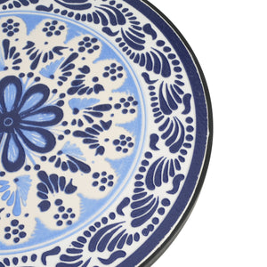 Patio Side Table, Blue+Black