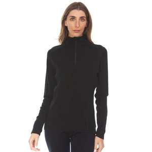 Midweight Women's Wool 1/4 Zip - 100% Merino Wool