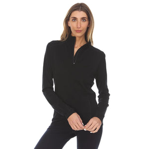 Midweight Women's Wool 1/4 Zip - 100% Merino Wool