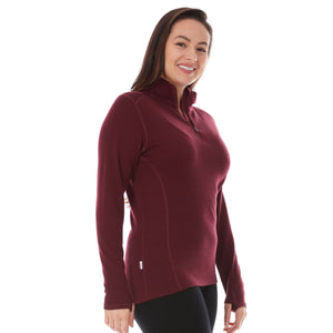 Midweight Women's Wool 1/4 Zip - 100% Merino Wool
