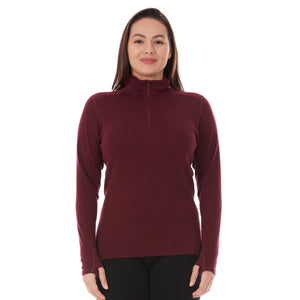 Midweight Women's Wool 1/4 Zip - 100% Merino Wool