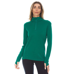 Midweight Women's Wool 1/4 Zip - 100% Merino Wool