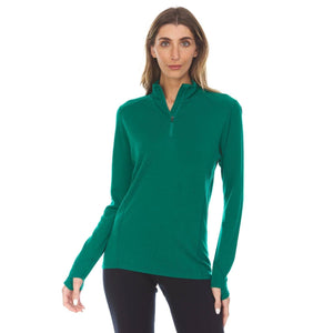 Midweight Women's Wool 1/4 Zip - 100% Merino Wool