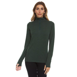 Midweight Women's Wool 1/4 Zip - 100% Merino Wool