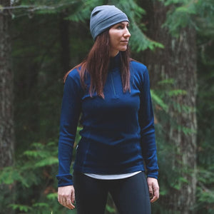 Midweight Women's Wool 1/4 Zip - 100% Merino Wool