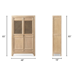 Arden - 2 Door Bookcase Storage Cabinet - Natural