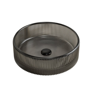 Sonny 16'' Bathroom Round Crystal Glass Sink Transparent