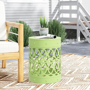 Outdoor Metal Large End Table, Modern Design