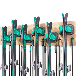 Ski & Snowboard Wall Rack for Garage Wall Fits Any Ski/board, Ski Wall Mount Holders Damage-Free Storage Rack, Garage Organization Space-Saving Winter Gear Organizer