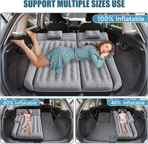 DikaSun 63in Extended SUV Mattress — Quick Inflate, Includes Pump & 2 Pillows,Grey