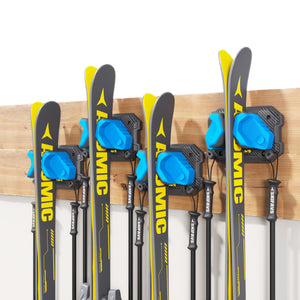 Ski & Snowboard Wall Rack for Garage Wall Fits Any Ski/board, Ski Wall Mount Holders Damage-Free Storage Rack, Garage Organization Space-Saving Winter Gear Organizer