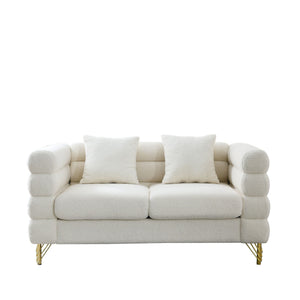 Oversized 2 Seater Sectional Sofa With Deep Seating And 2 Pillows