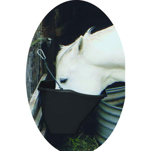 Little Giant 20 Quart. Plastic Flat Back Livestock Feed Bucket, Black (2 Pack)