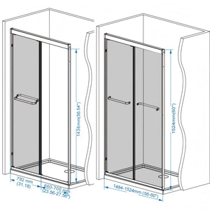 Double Sliding Shower Door With Explosion Proof Film