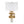 Gold Ginkgo Leaf Table Lamp with Marble Base and White Drum Shade