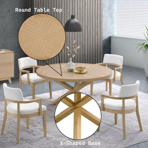 Kasem Round Table With Matching Chair Dining Room Set