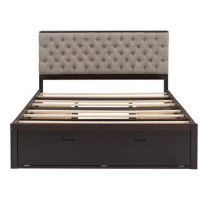 Platform Bed With Storage Headboard, Shoe Rack And 4 Drawers