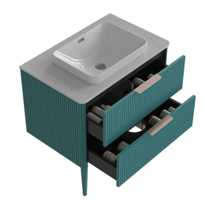 Elena Striped Aquamarine Bathroom Vanity Without Sink
