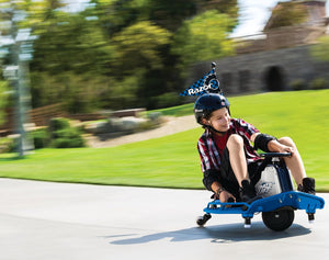 Razor High Torque Motorized Drifting Crazy Cart with Drift Bar for Adults, Blue
